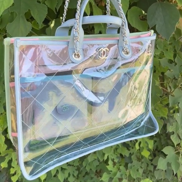 💎✨ GORGEOUS ✨💎 RUNWAY CHANEL CLEAR TOTE COCO SPLASH - Picture 6 of 14